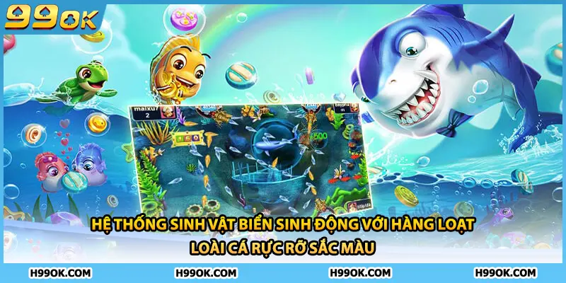 Hệ thống sinh vật biển sinh động với hàng loạt loài cá rực rỡ sắc màu